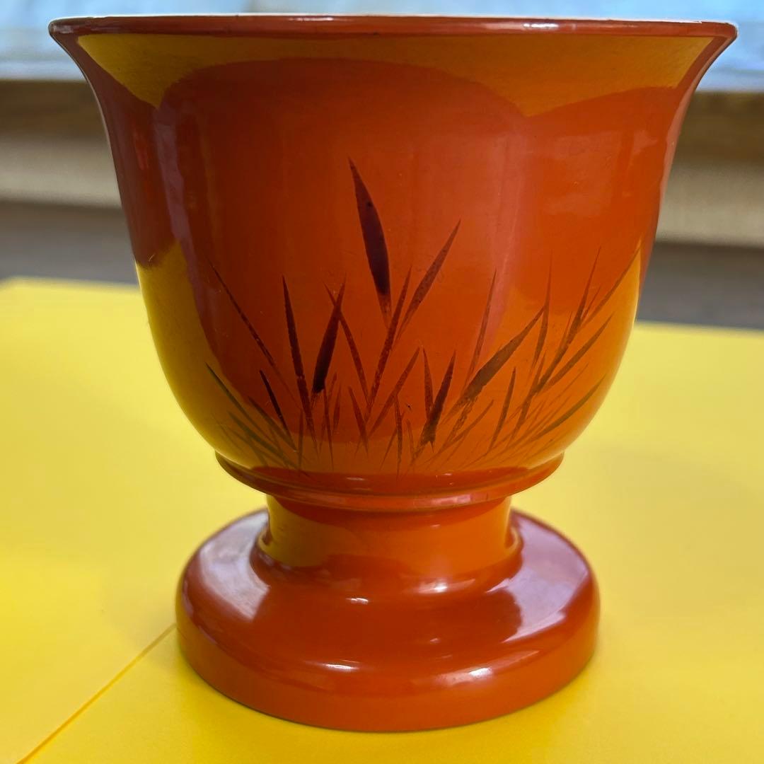 明治期 盃洗 蛙と水鳥図柄 2個セット