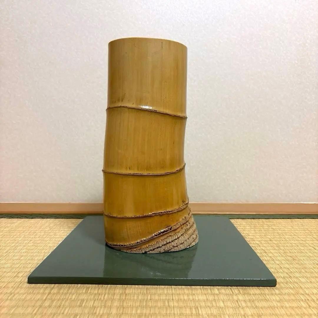76 美品！根付　寸胴　華道具　一重切　竹製　水仙