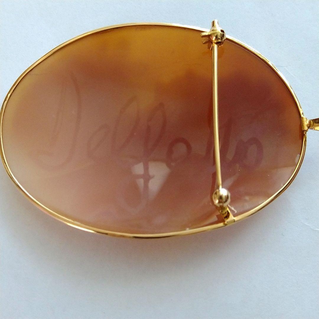 ✤作家ものシェルカメオブローチ&ペンダント✤18金✤2way✤凛として✤