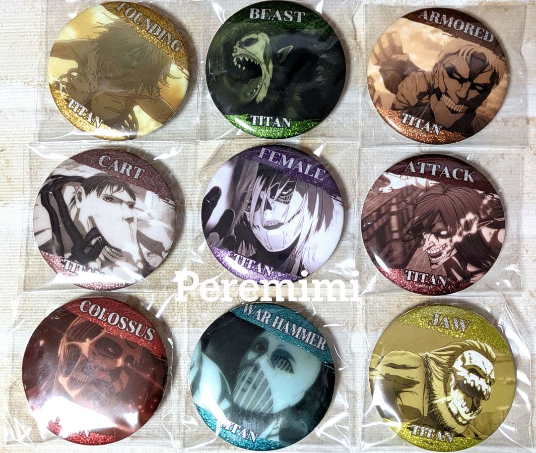 進撃の巨人 缶バッジ 巨人 全種セット 海外限定