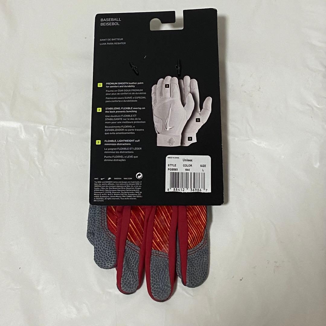 NIKE ハラチ エリート オレンジ×グレー Lサイズ バッティンググローブ