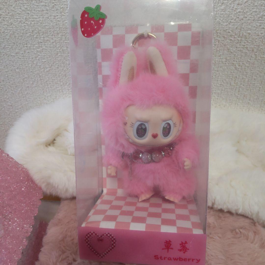 海外限定イチゴZIMOMO♡ぬいぐるみキーホルダー LABUBU♡+。♪
