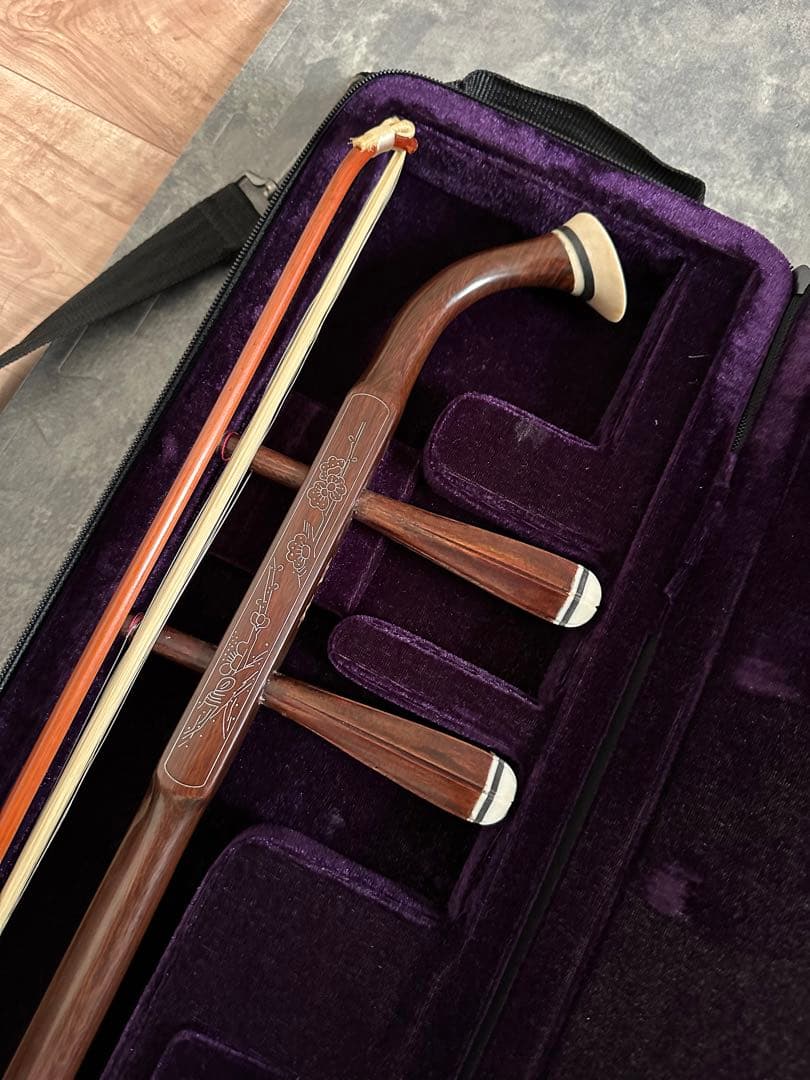 二胡 木製 紫色ケース