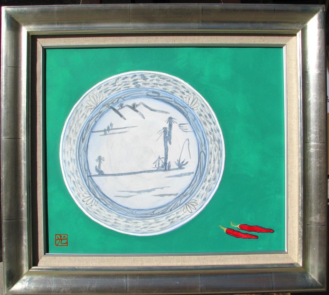 置田光宏「静物」１０号水彩,洗練の描線,色彩,センス,遊び心,新発見！