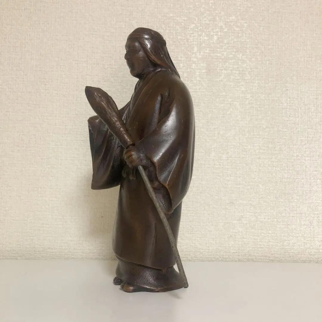 【越井栄山作】　高岡銅器　銅像　住吉　８号　長寿縁起物