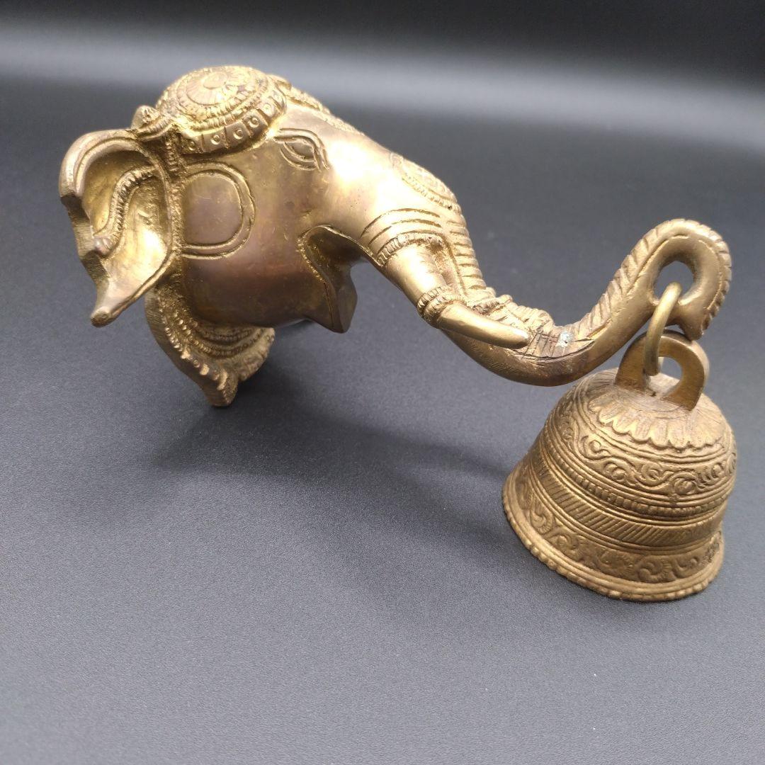 像の頭　ドアベル　デザイナー 真鍮 　壁掛け ベル付き　アンティーク