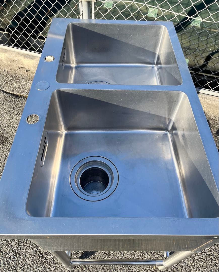ステンレス2槽シンク　流し台　1000×600×820