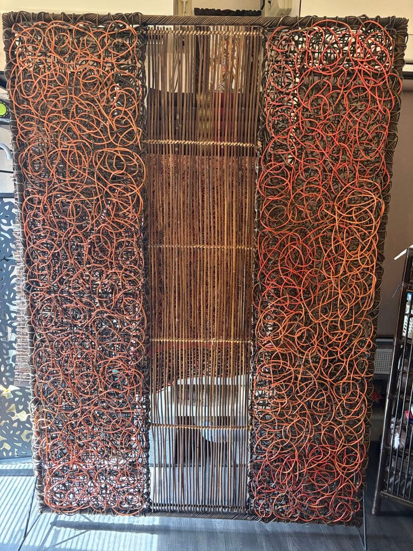 ラタンスクリーン　バリ家具　リゾートインテリア　間仕切り　アジアンパーテーション