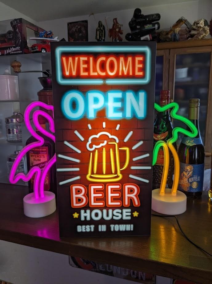 【Lサイズ】ビール ハウス パブ スナック バー 看板 置物 雑貨 ライトBOX