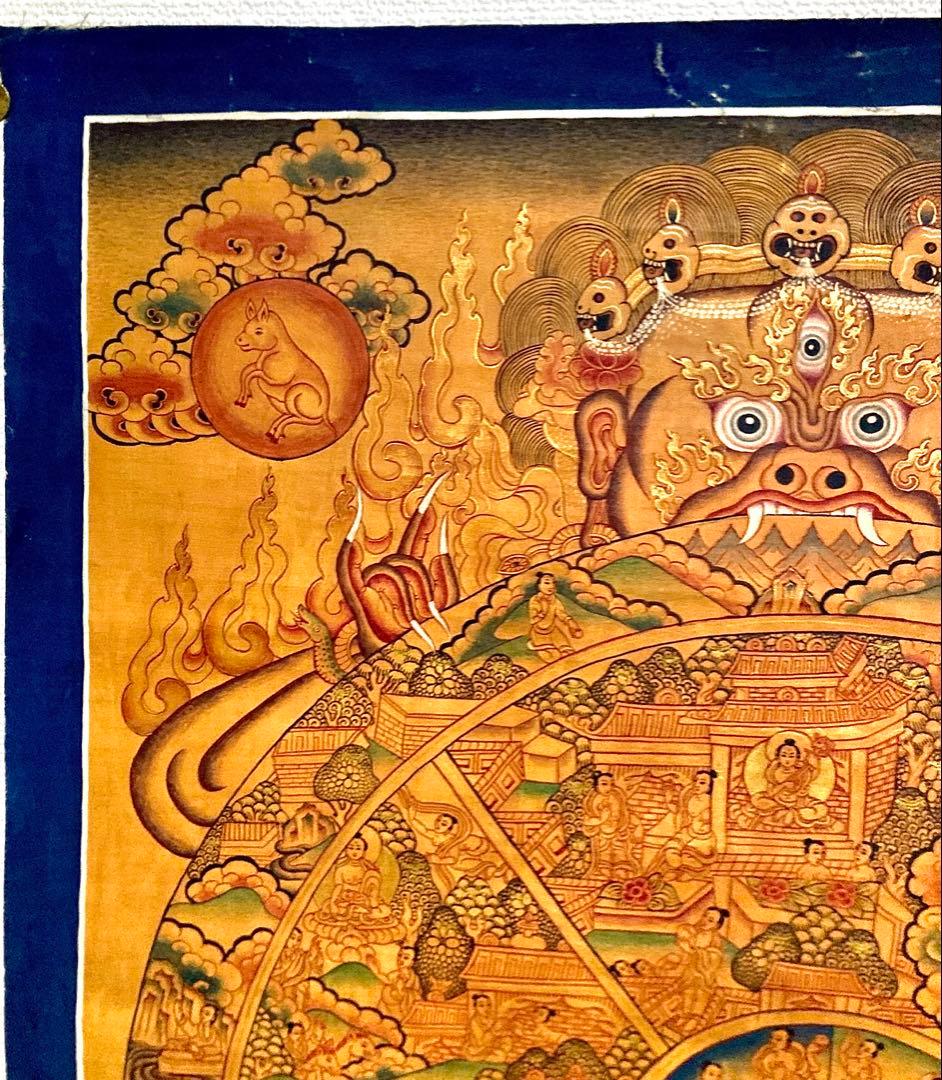 チベット　曼荼羅　マンダラ　カーラチャクラ　仏画　タンカ　掛軸　観音　菩薩　如来