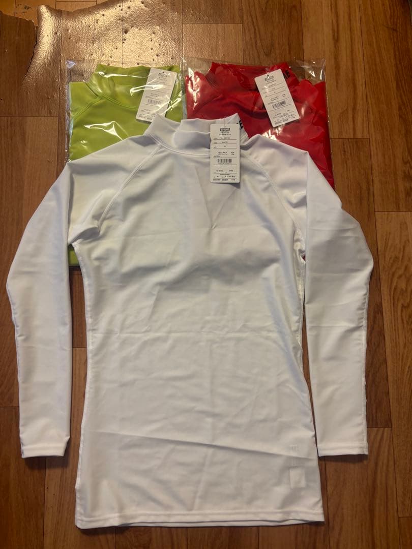 SVOLME 長袖シャツ ホワイト・レッド・グリーン 3点セット