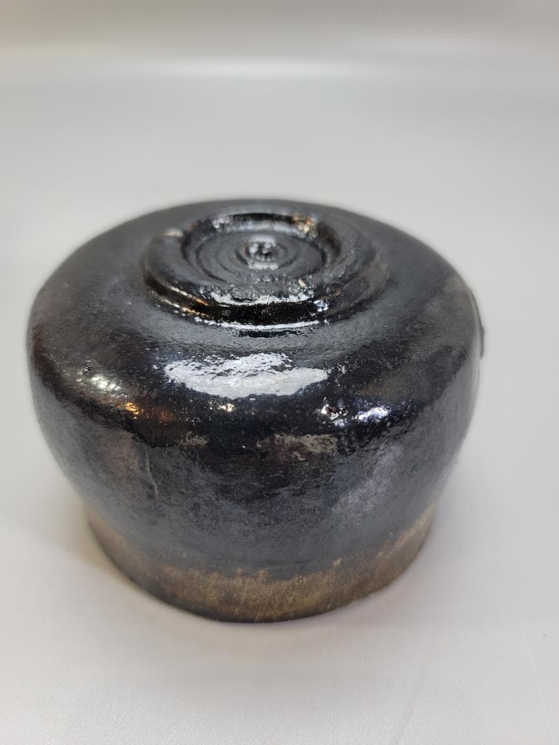 茶道具 九代 大樋長左衛門 光悦写 黒茶碗 書付 骨董品