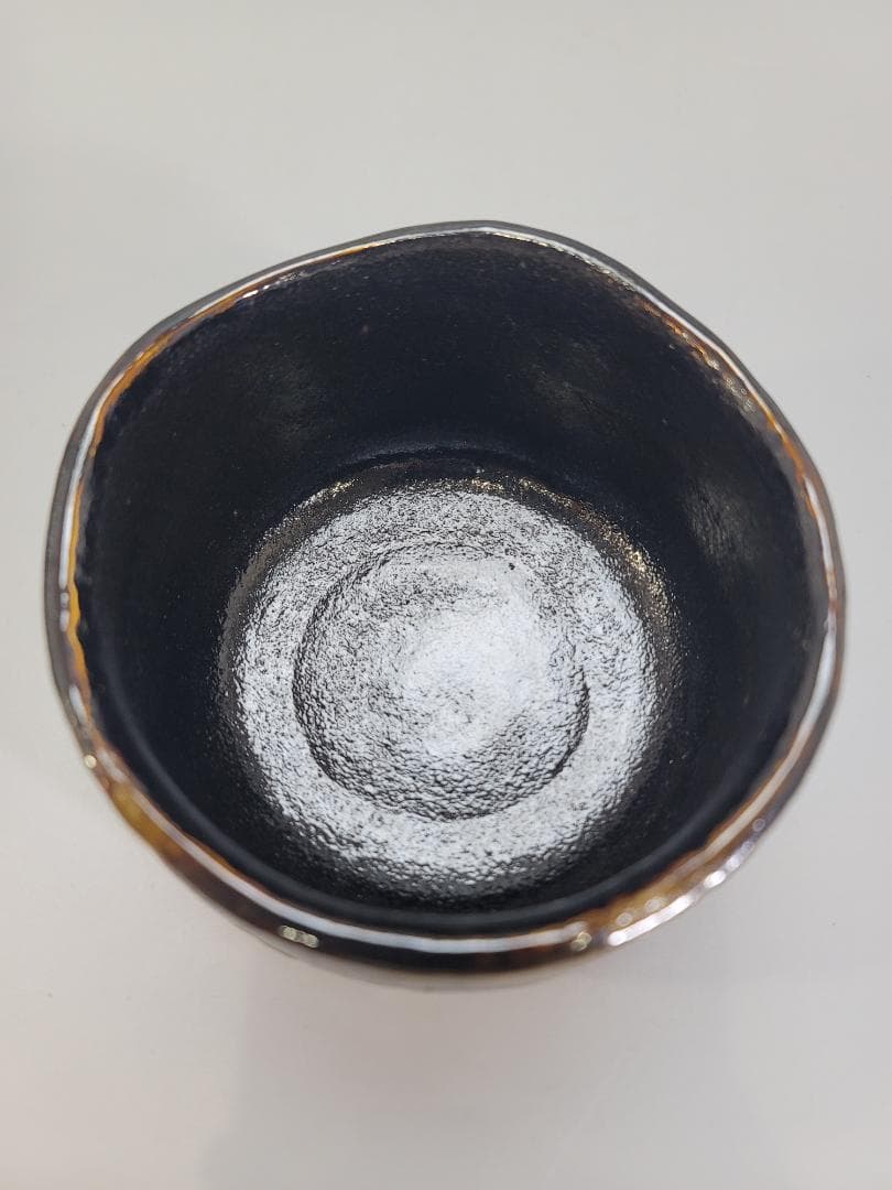 茶道具 九代 大樋長左衛門 光悦写 黒茶碗 書付 骨董品