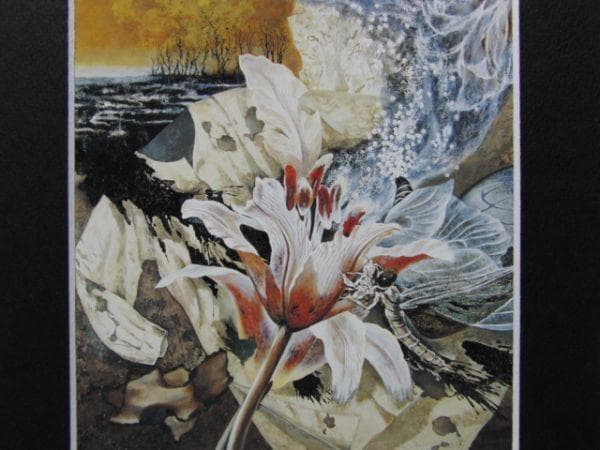 日下部淑子、【蘇生の時】、希少な画集画、新品高級額・額装付、状態良好