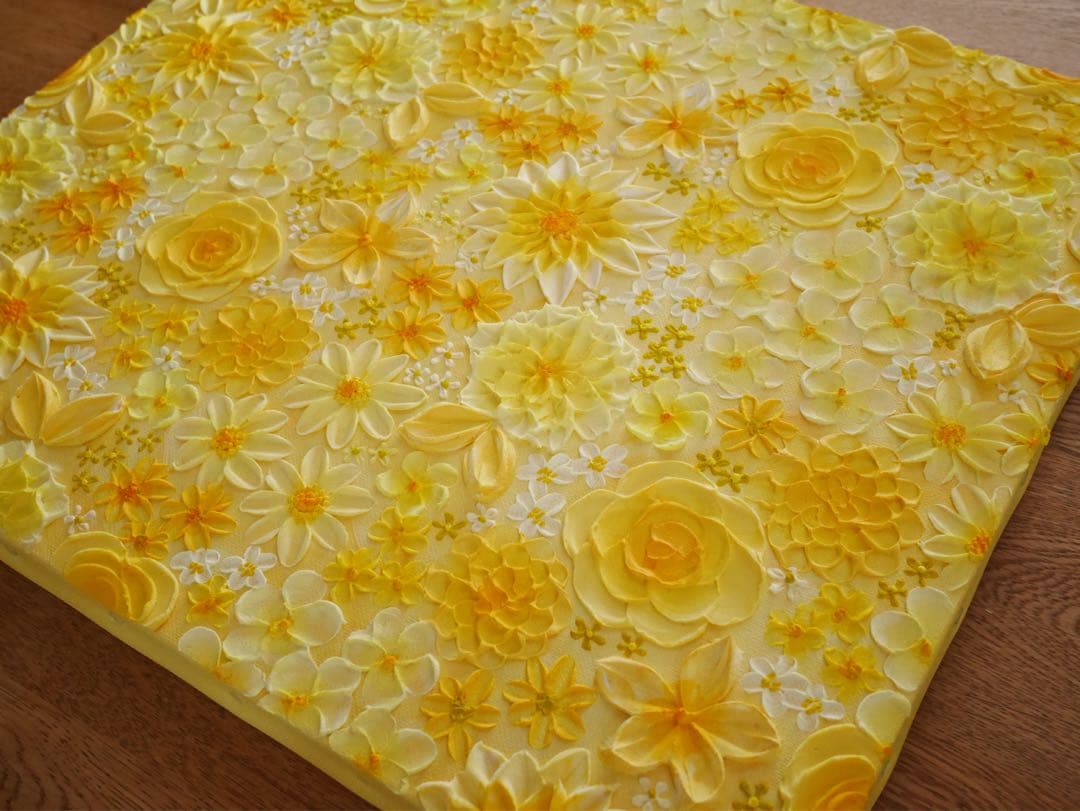 テクスチャーアート フラワーアート ボタニカル インテリア 花絵 花柄