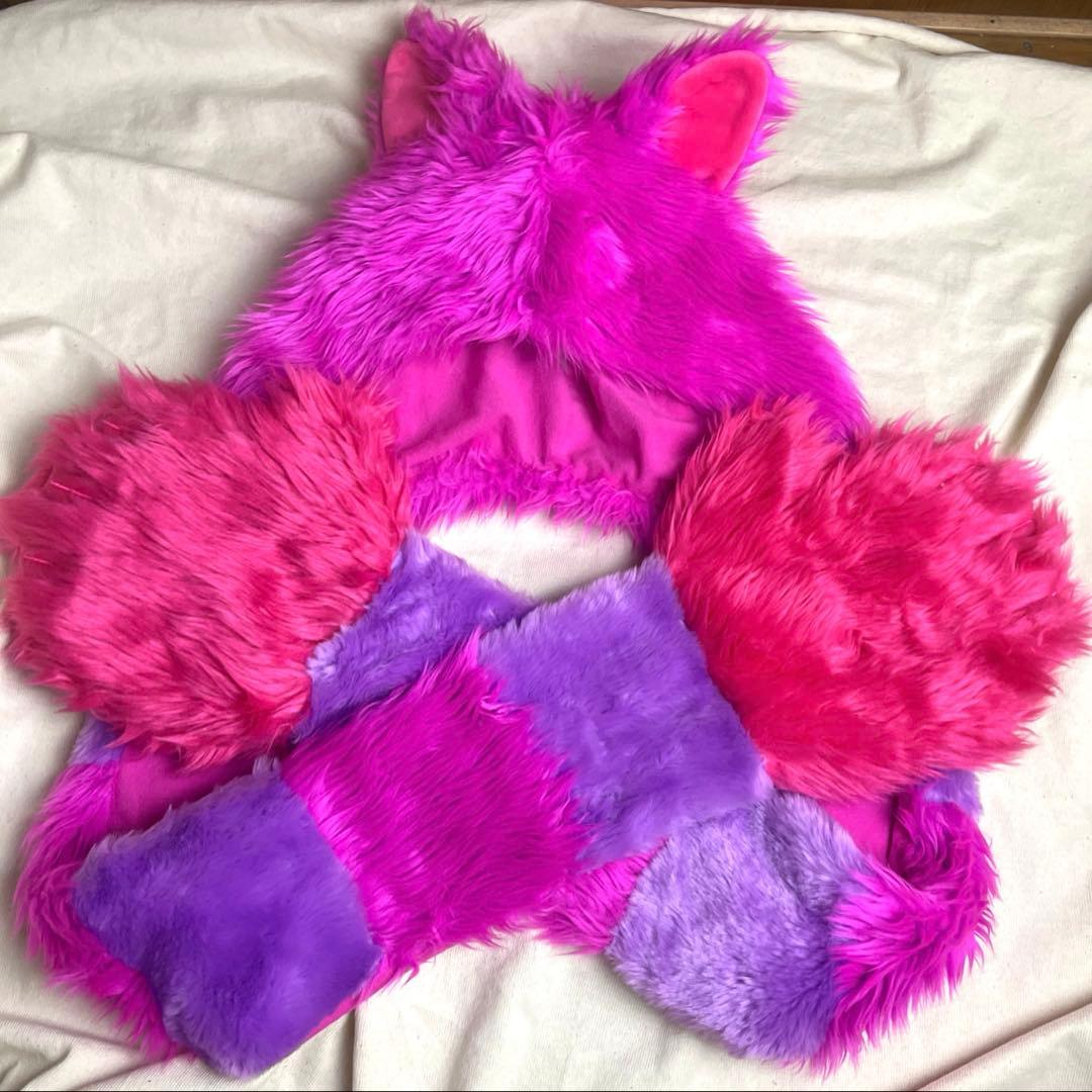 専用希少　ディズニー ランド　チシャ猫 マフラーキャップ　ファン