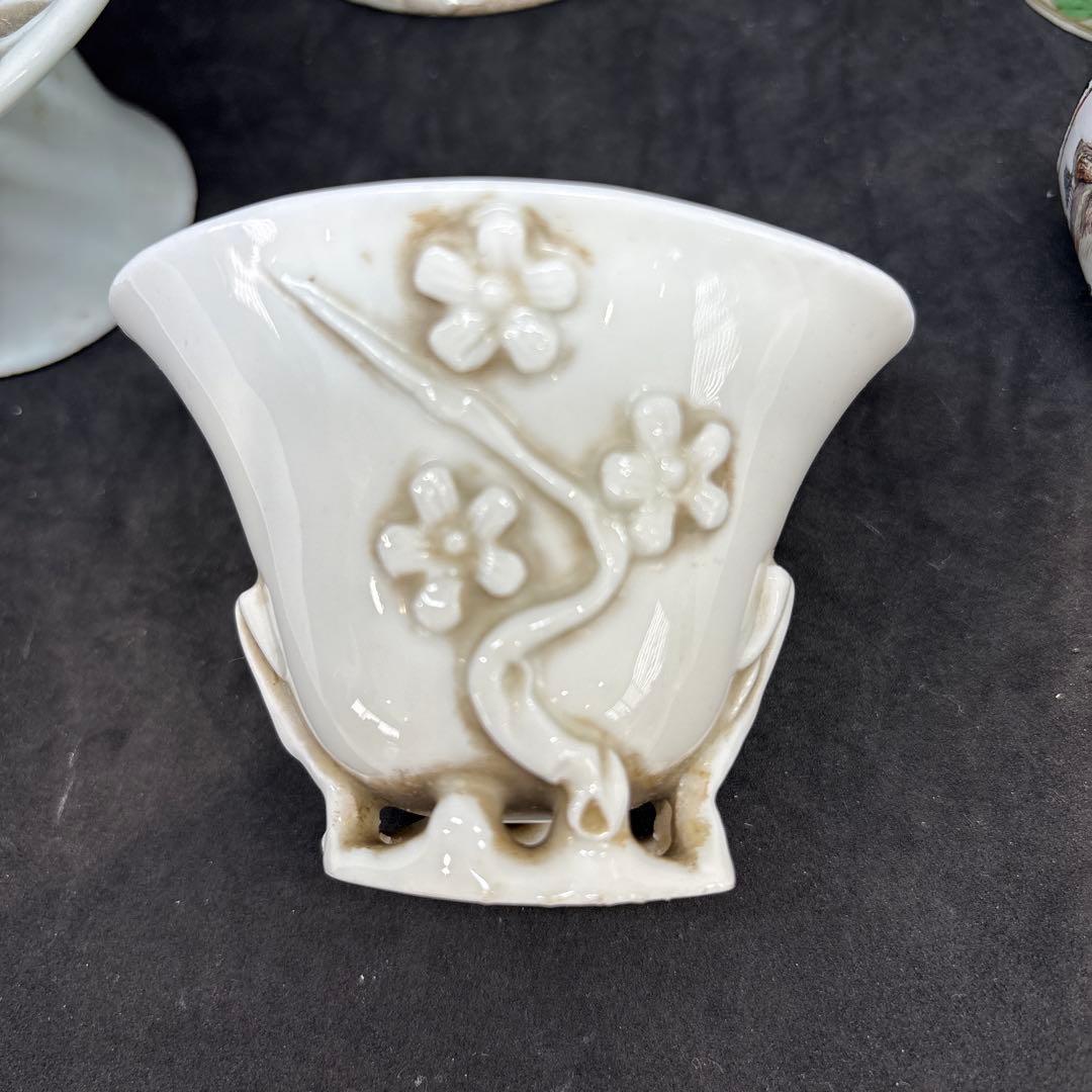 清時代唐時代徳化窯博古圖紋様 磁器大花瓶 伝世品焼物 粉彩