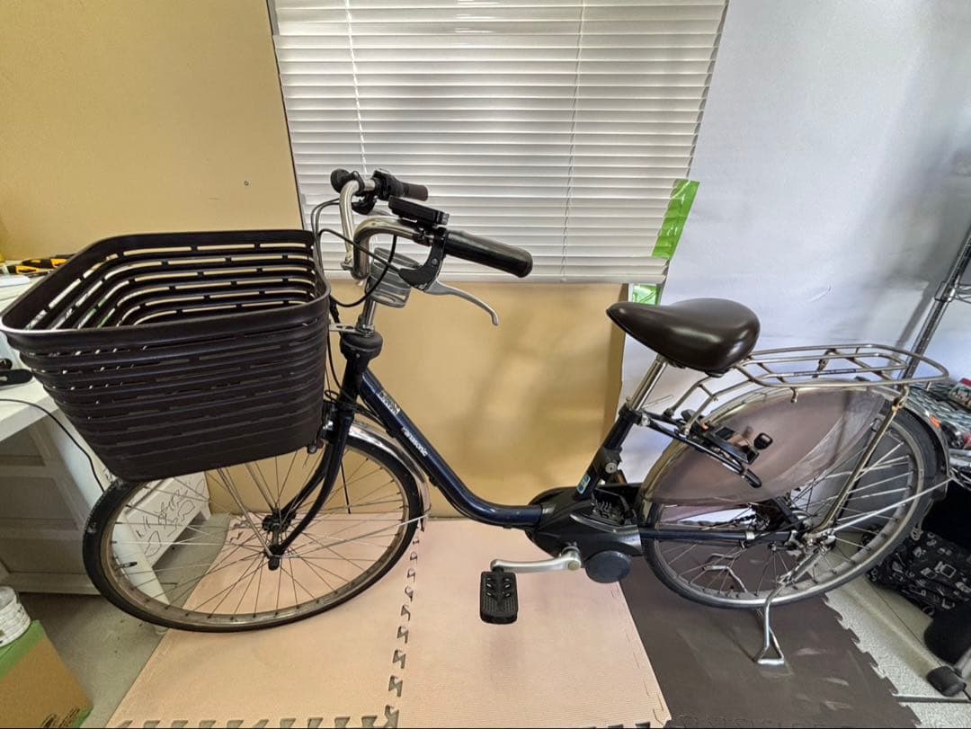◆【送料無料】Panasonic電動アシスト自転車 ネイビー 前カゴ付き