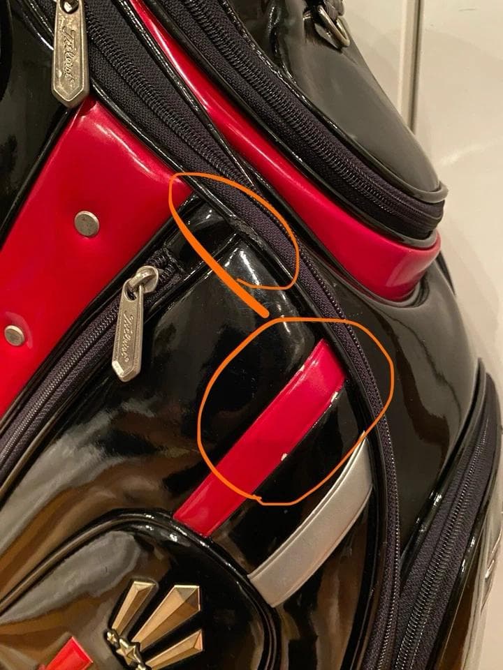 タイトリスト エナメル ブラック ゴルフバッグ カート キャディバッグ レア