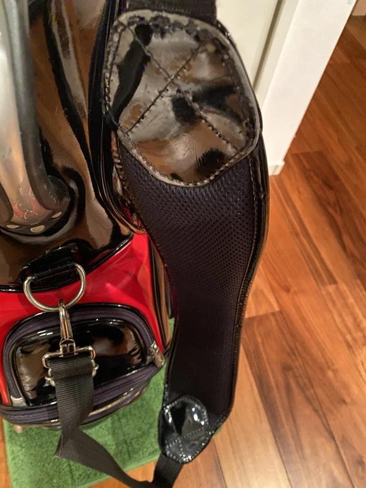 タイトリスト エナメル ブラック ゴルフバッグ カート キャディバッグ レア