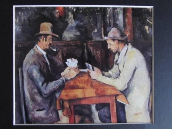セザンヌ・ポール、カルタ遊びの人たち、希少画集画、新品額装付