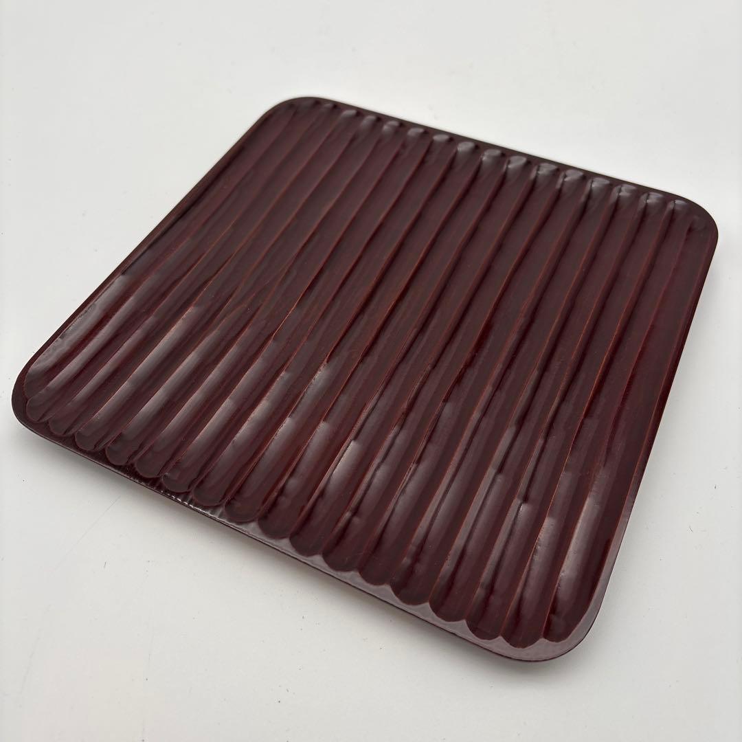 鈴木表朔 溜塗漆器盆 共箱　茶道具