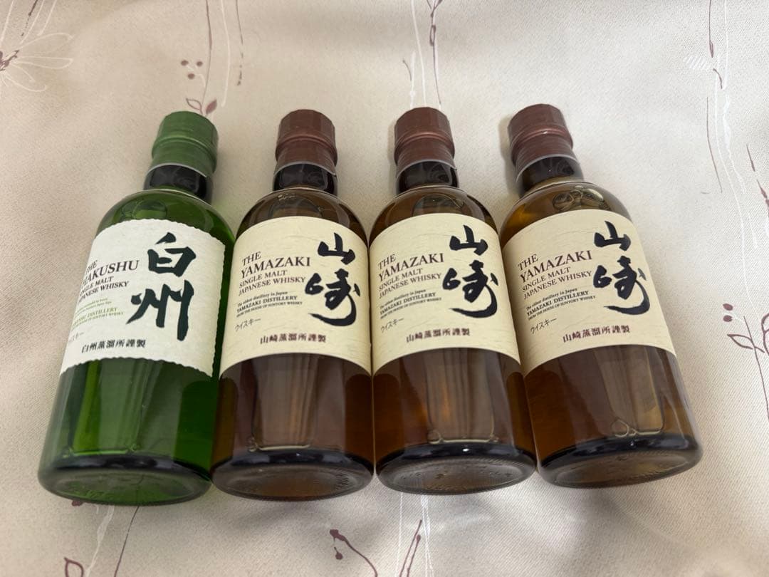 山崎ミニボトル180mL 3本　白州ミニボトル1本