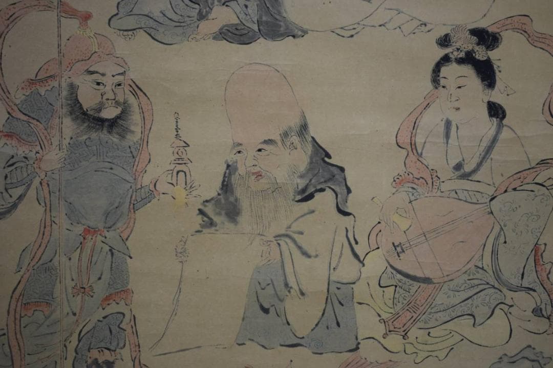 模写/柴田是眞/七福神図/布袋屋掛軸HE-600