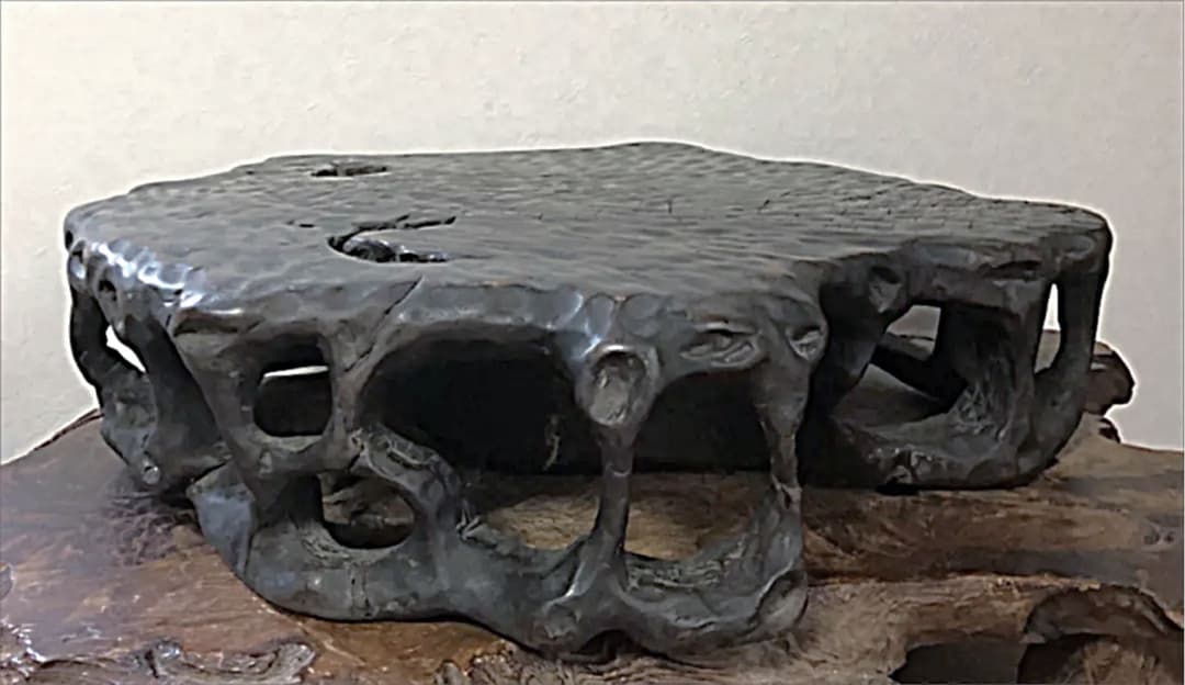 花台 香台 盆栽台 根卓彫り 天然無垢 一刀彫り 44㎝