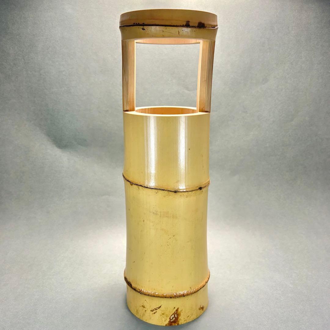 花入　『久田宗也書付　置筒竹花入』　あさきり　尋牛斎　お茶道具　書付箱　工芸品