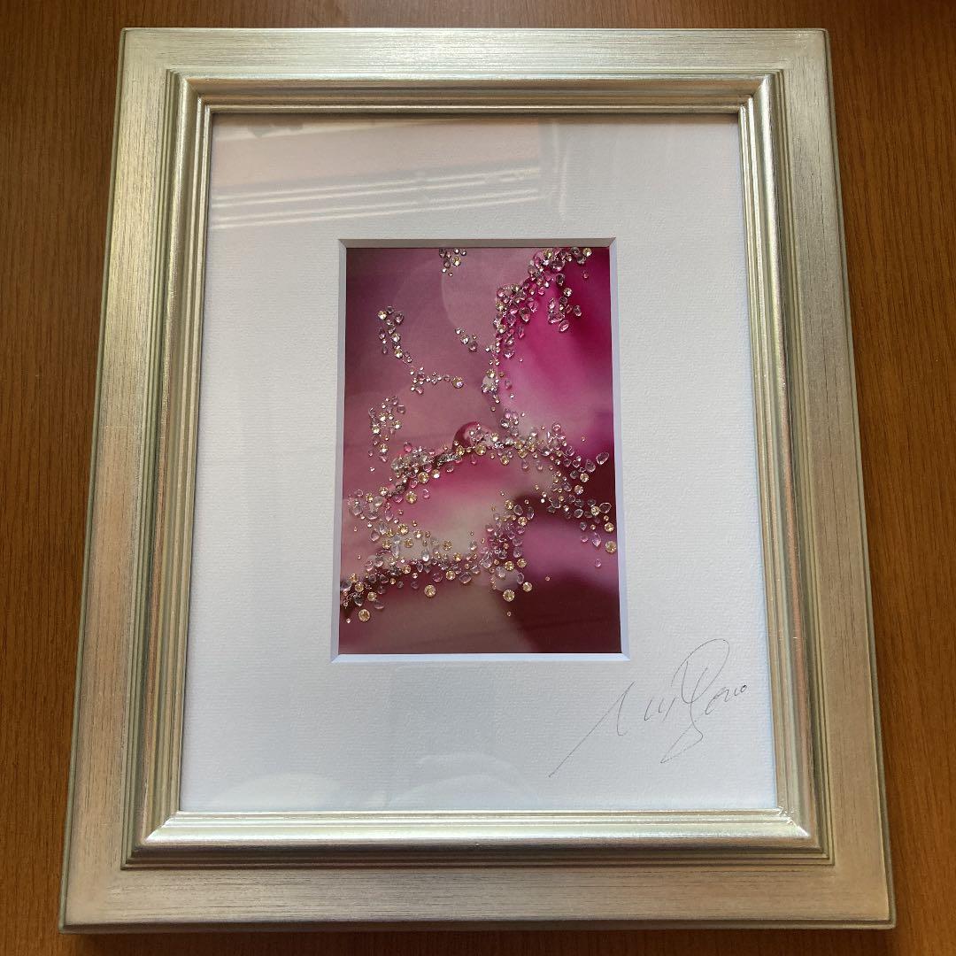 作者不明 写真 アート フラワー ピンク 額付