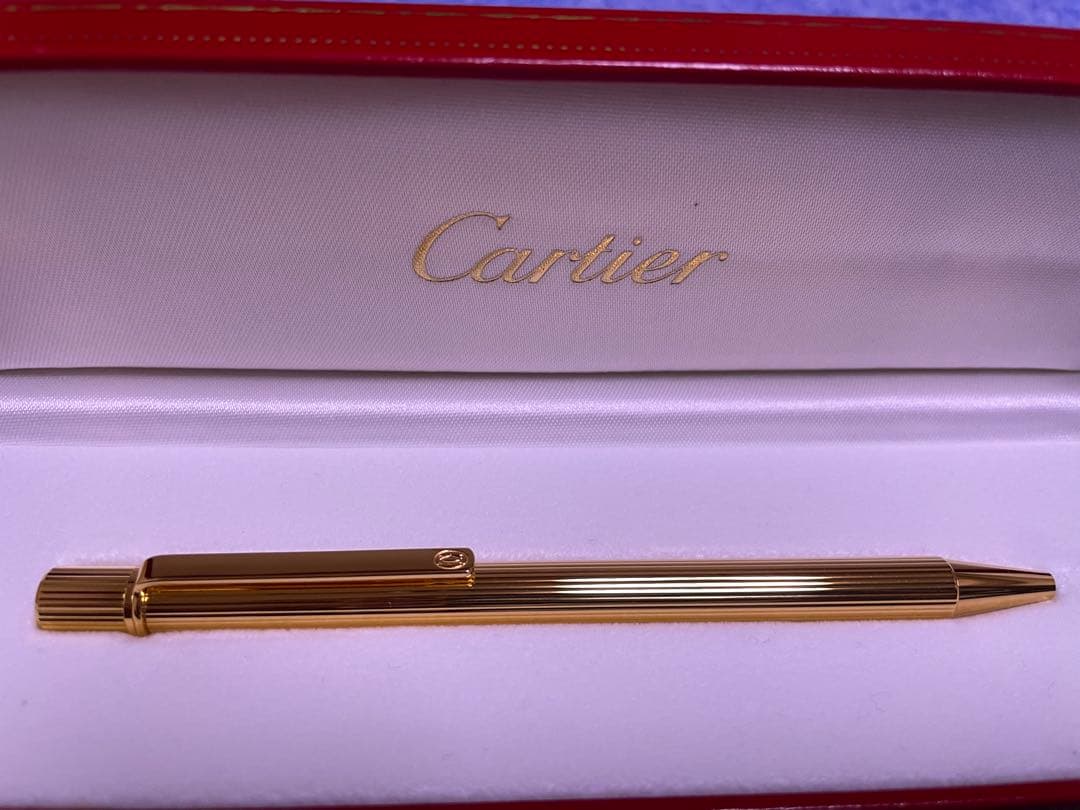 【新品・未使用】カルティエツイスト式マストボールペンゴールド証明書付き 黒インク