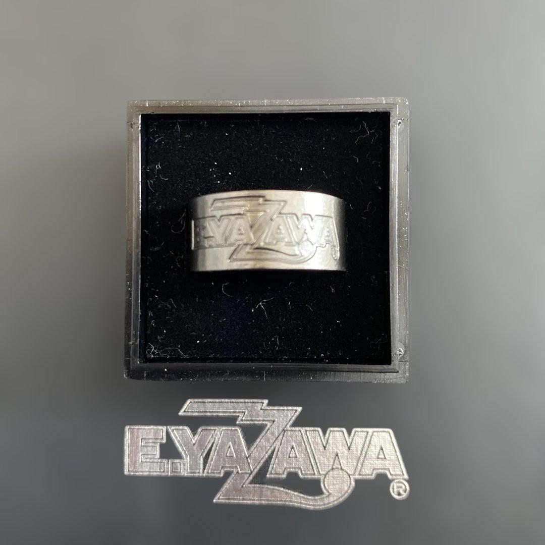 希少　E.YAZAWAロゴ　メタルブラックリング