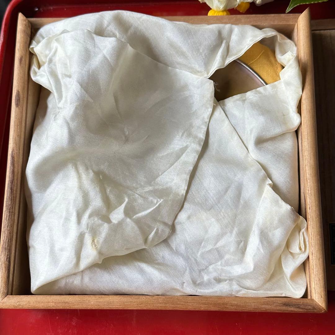 超限定9月10日20時迄‼️愛蔵生駒製松美斎造銀縁黄銅槌目菓子盆G.Ikoma5客