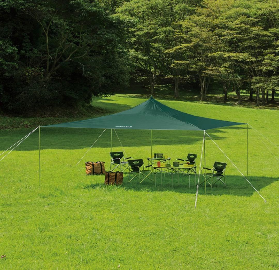 【ほぼ新品☑️別売ポール付き☑️】ビッグルーフ（mont-bell、ダークグリーン）