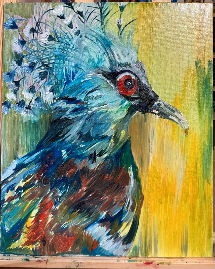 油彩画 オウギバト