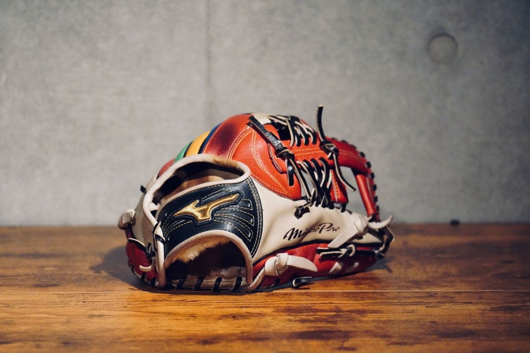 p*a様 m*o様 ミズノプロ 限定オーダー 軟式用 内野手用グラブ　レインボー