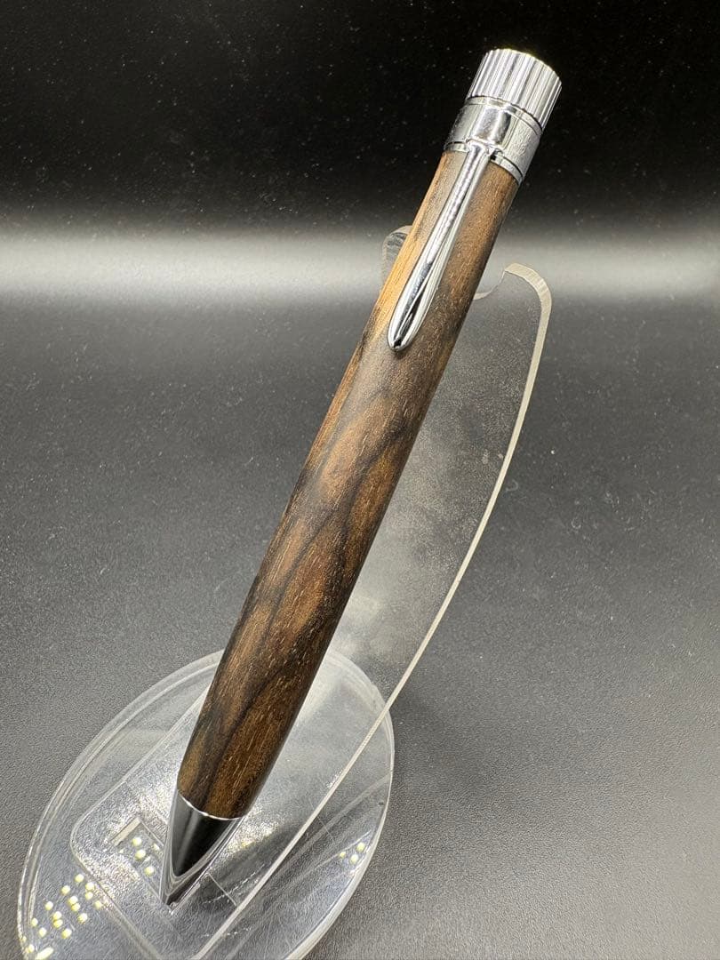 511特上　黒柿　孔雀杢　KATO203 回転式ボールペン