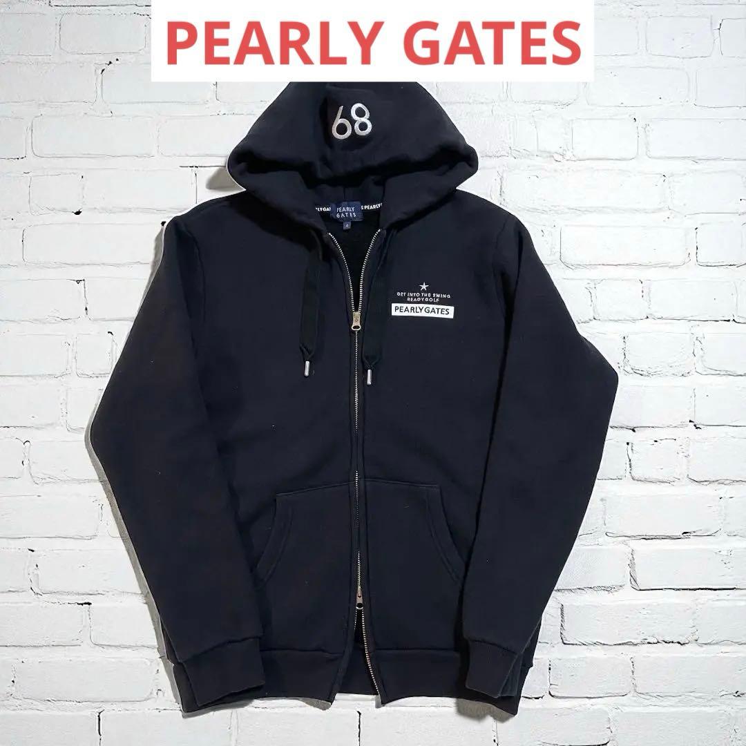 【美品】パーリーゲイツ　パーカー　ダブルジップ　刺繍　ロゴ　M