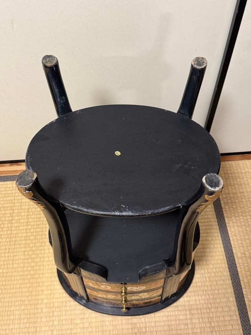 アンティーク　高級金箔家具 中国伝統家具 半円 電話台 コンソールテーブル