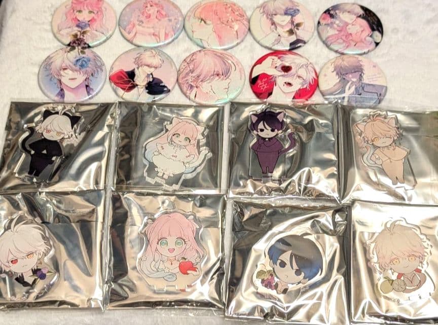 花秘める君のメテオール 花メテ スタンプ オーロラ缶バッジ