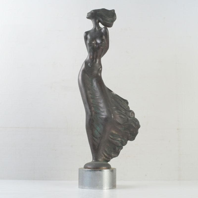 彫刻家　翁観二作　ブロンズ像　裸婦像　女性像　重さ約3kg　C　9790A