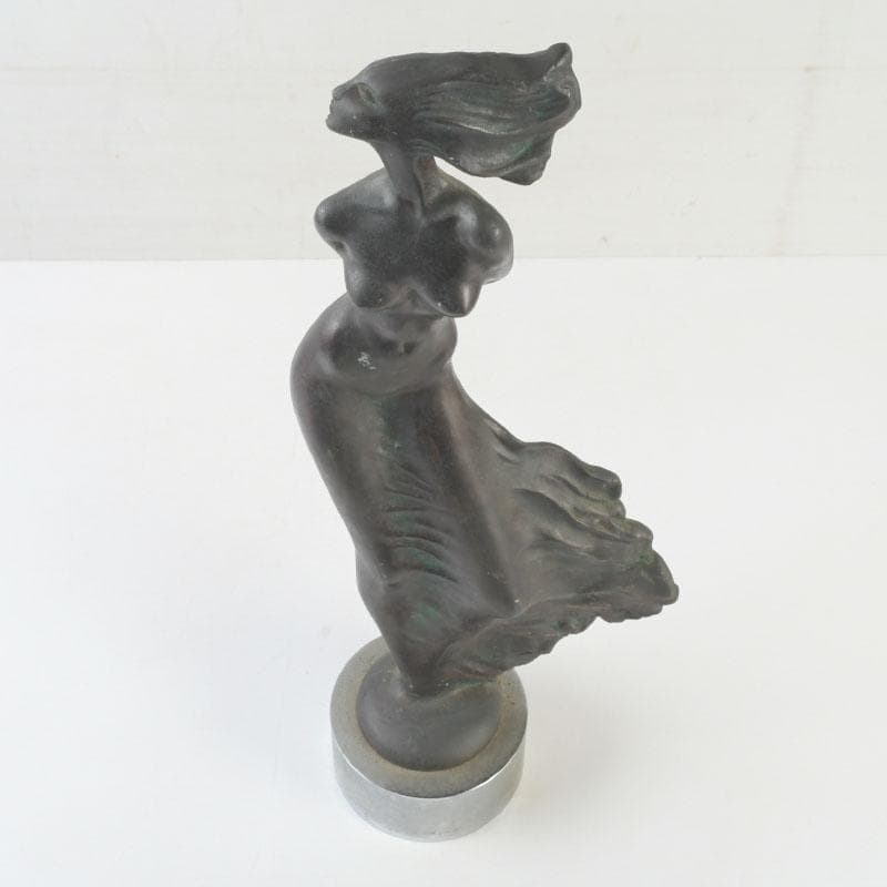 彫刻家　翁観二作　ブロンズ像　裸婦像　女性像　重さ約3kg　C　9790A