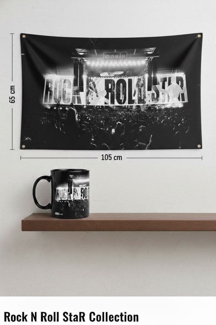 ２点セットoasis Rock n Roll Star タペストリーとマグカップ