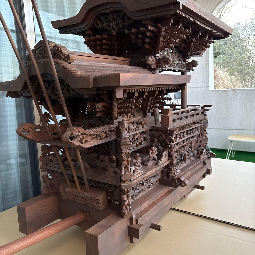 全国配送okです！だんじり自車　欅製　家宝級代物　画像更新！4分の１サイズ