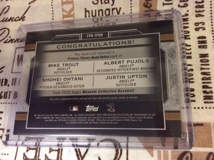 25枚限定 大谷 トラウト プホルス アップトン 実使用ジャージ & バット