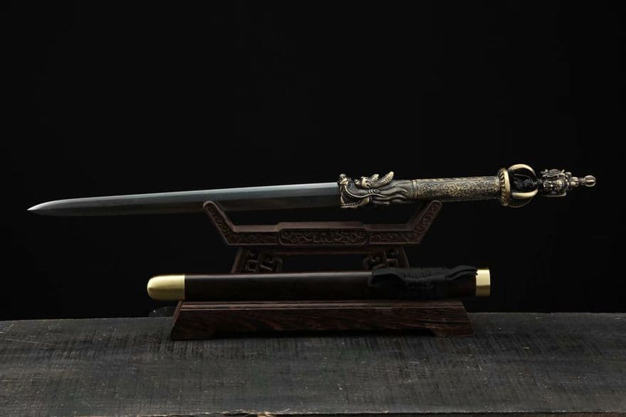三鈷剣 倶利伽羅剣 仏教美術 竜頭伏魔刃 古兵器  武具　刀装具　日本刀　模造刀