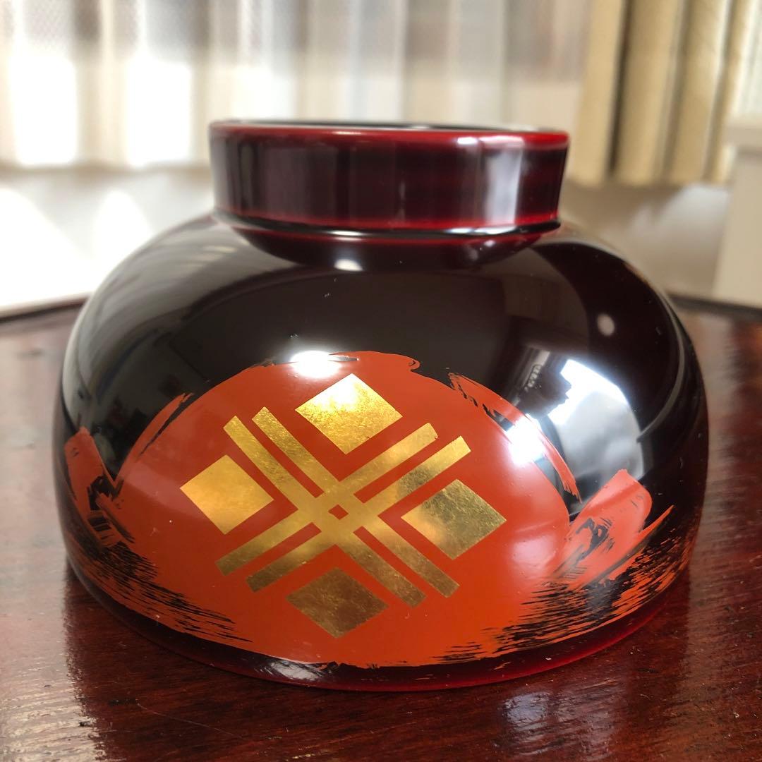 秀衡塗　大椀とスプーン　漆器　口径13㎝大型　天然木　未使用品　美品