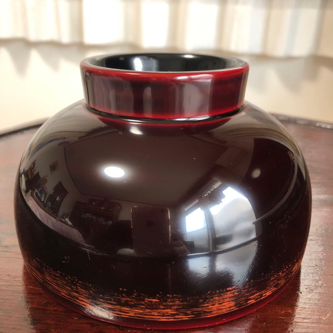 秀衡塗　大椀とスプーン　漆器　口径13㎝大型　天然木　未使用品　美品