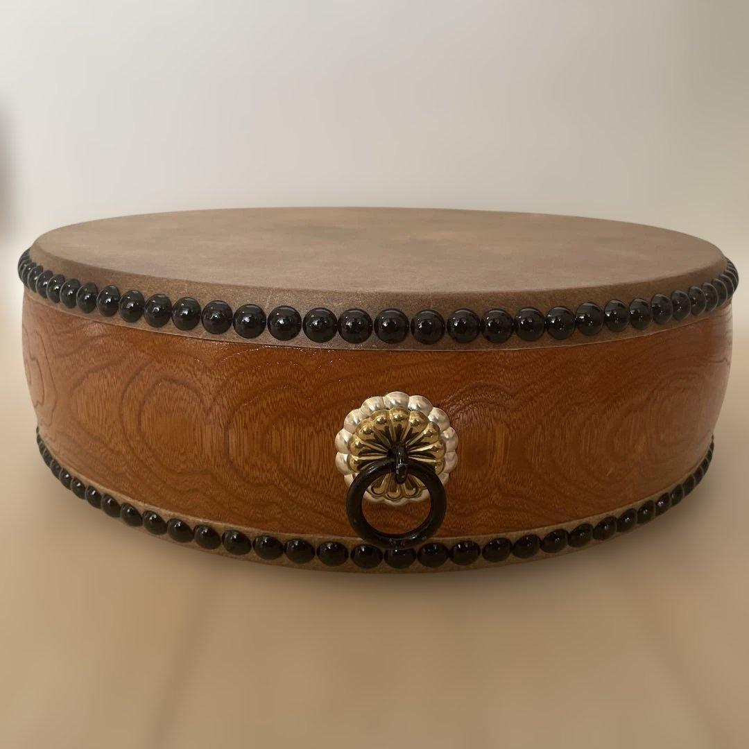 和太鼓 平太鼓 33cm 1尺1寸　和楽器 上鳴 日本製　くりぬき　本革